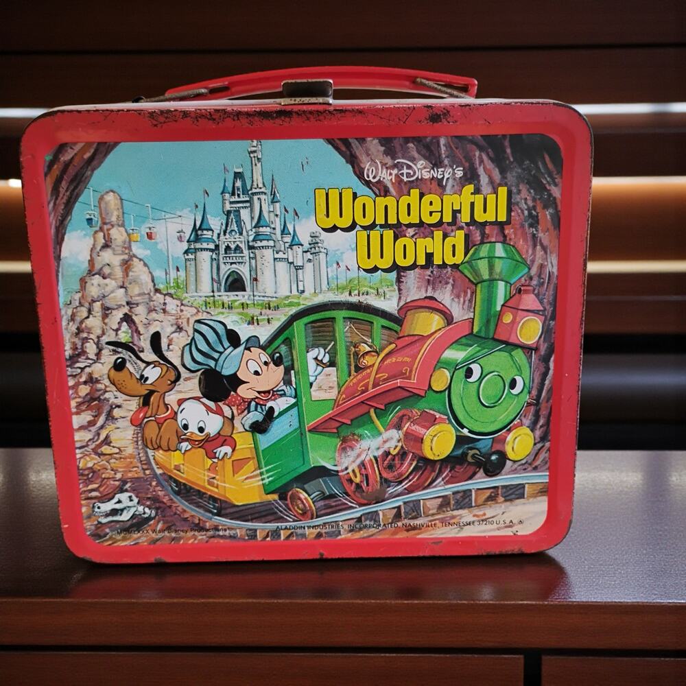 Walt Disney 🍴🐭Aladdin Wonderful World on Ice Lunch Box Retro Lunchbox